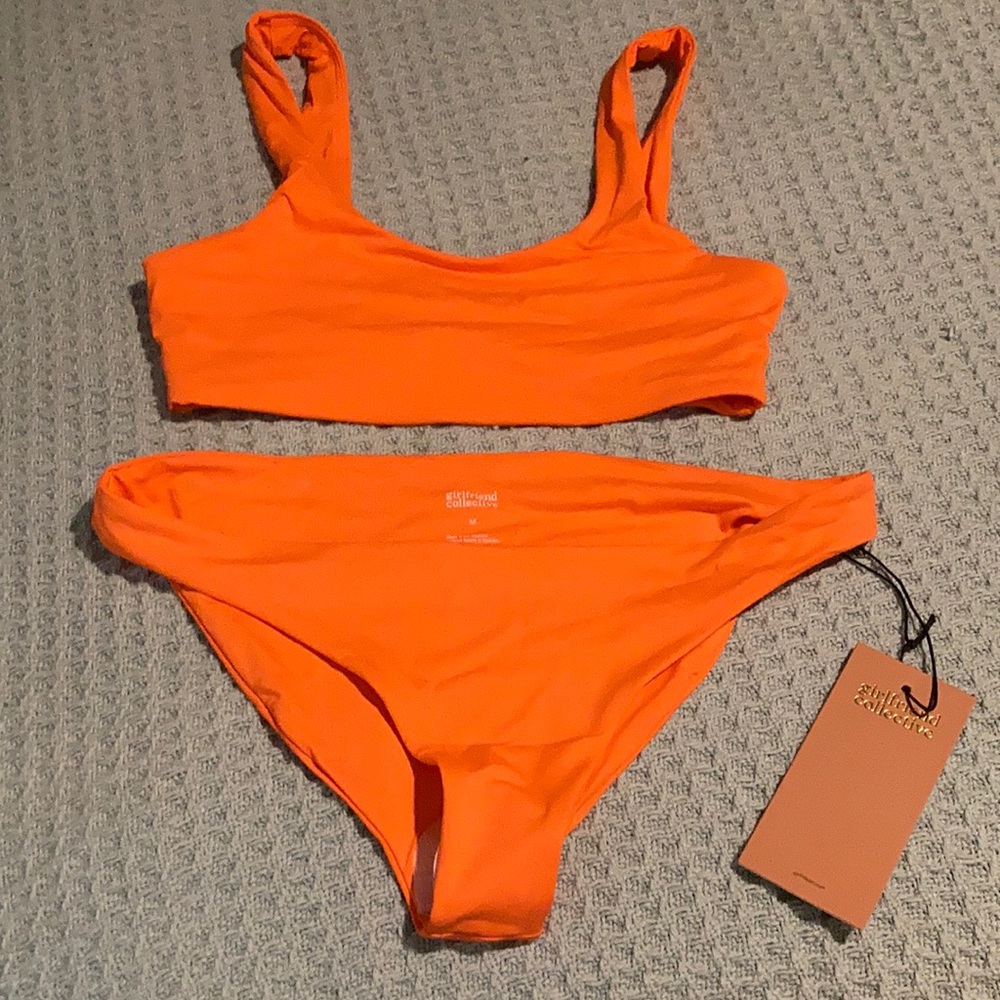 Girlfriend Collective Bikini in bright tangerine